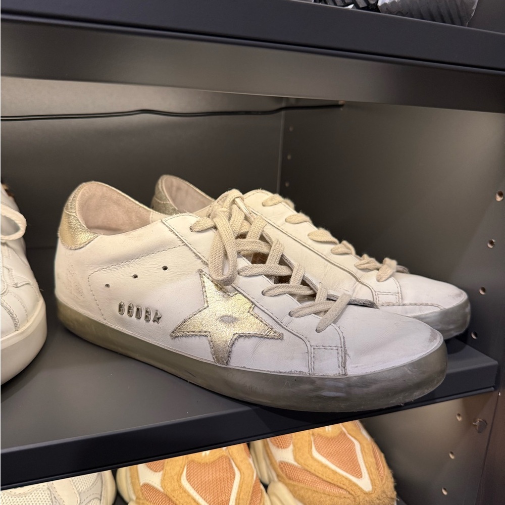 Golden Goose White Sneakers with Silver Star